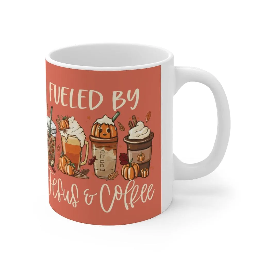 Fueled By Jesus And Coffee Mug - Christian Mug - Bible Verse Mugs - Scripture Mugs