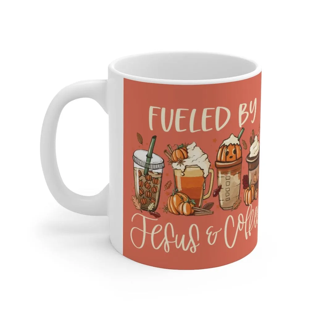 Fueled By Jesus And Coffee Mug - Christian Mug - Bible Verse Mugs - Scripture Mugs