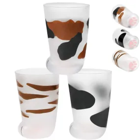 Funki Buys | Glasses | Cat Paw Frosted Glass Cup Sets