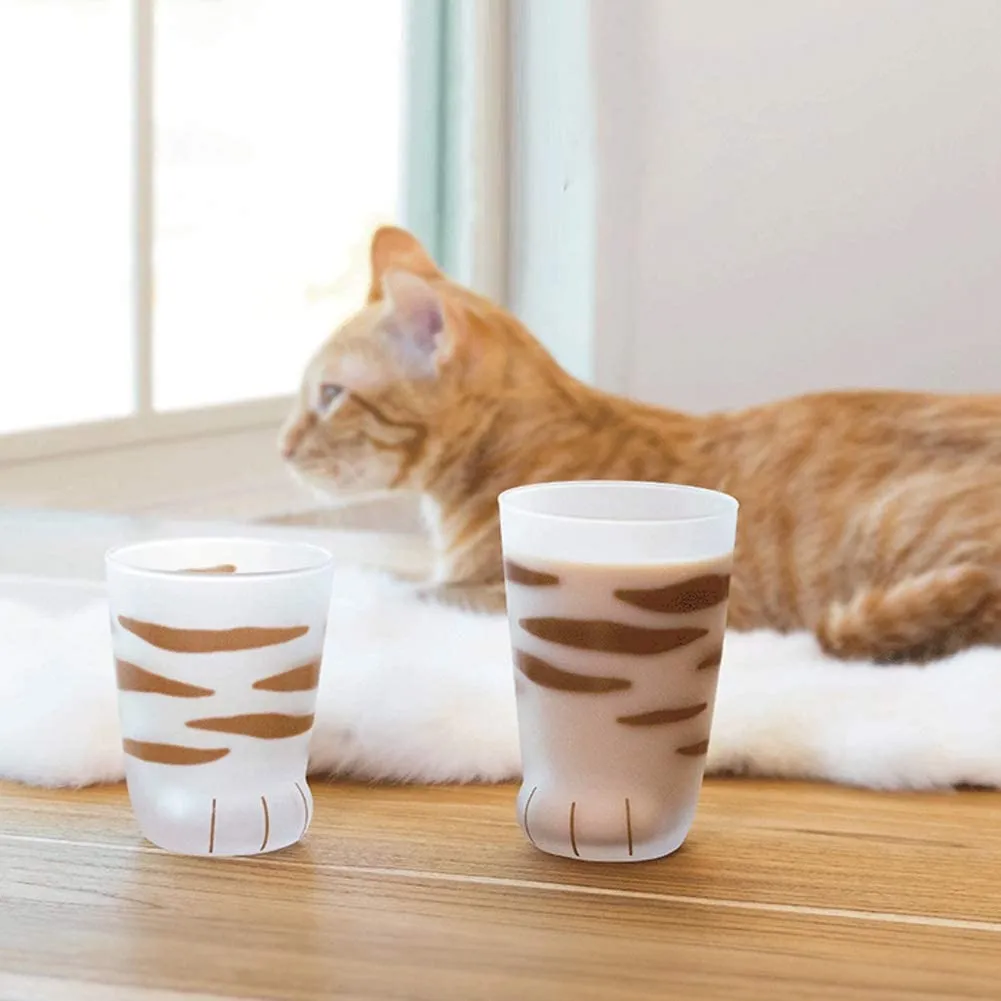 Funki Buys | Glasses | Cat Paw Frosted Glass Cup Sets