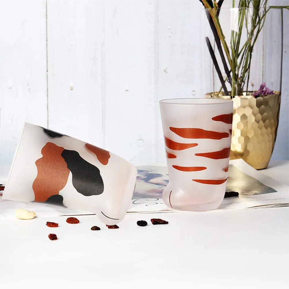 Funki Buys | Glasses | Cat Paw Frosted Glass Cup Sets