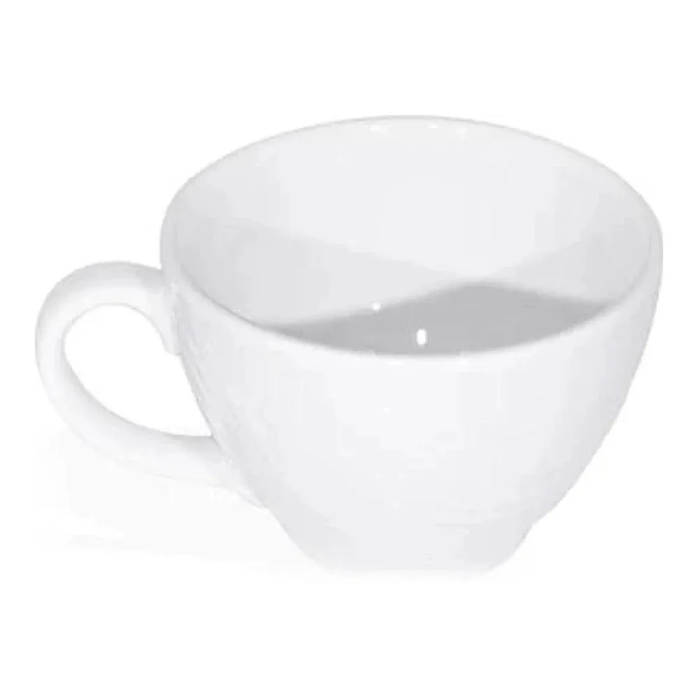 Furtino England River 20cl/7oz White Porcelain Tea Cup, Pack of 6