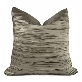 Giselle Taupe Brown Pleated Texture Pillow Cover