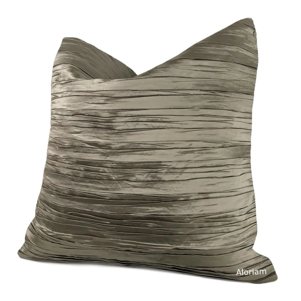 Giselle Taupe Brown Pleated Texture Pillow Cover