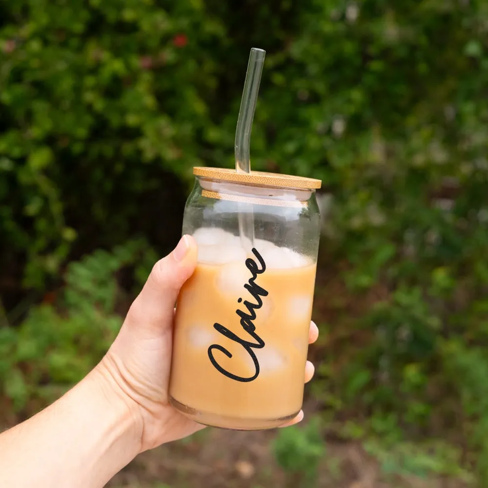 Glass Coffee Cup with Name