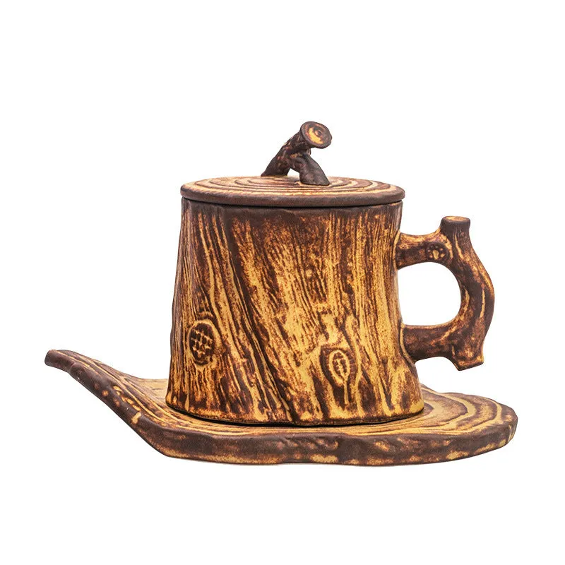 Gohobi Handmade Tree Trunk Coffee Cup Mug