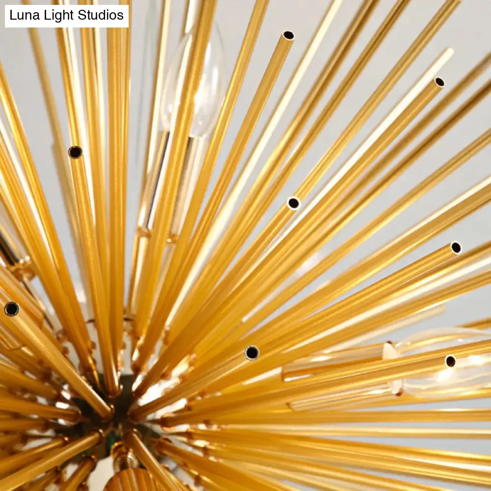 Gold Dandelion Pendant: Modern Metal Chandelier for Living Room