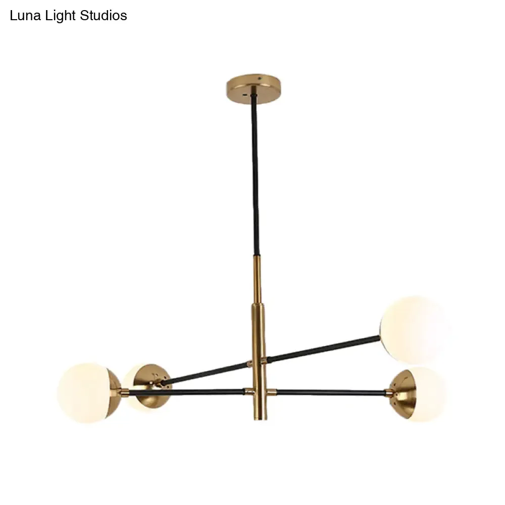 Gold Metal Stacked Chandelier with Glass Modo Pendant Light - Simple Style for Living Room