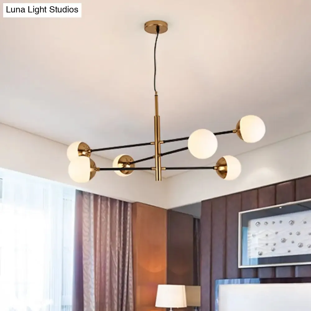 Gold Metal Stacked Chandelier with Glass Modo Pendant Light - Simple Style for Living Room