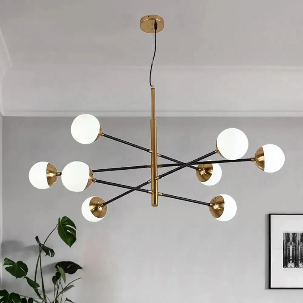 Gold Metal Stacked Chandelier with Glass Modo Pendant Light - Simple Style for Living Room