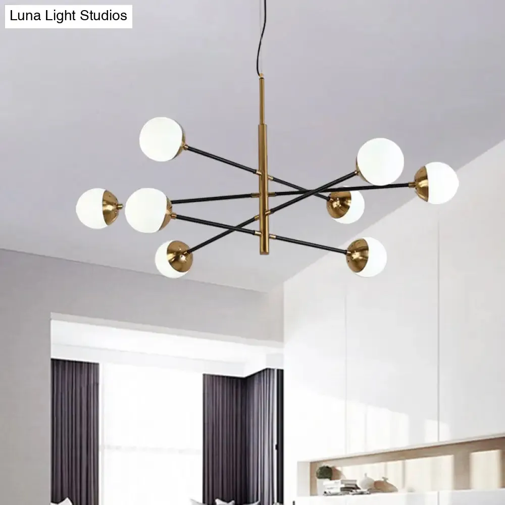 Gold Metal Stacked Chandelier with Glass Modo Pendant Light - Simple Style for Living Room