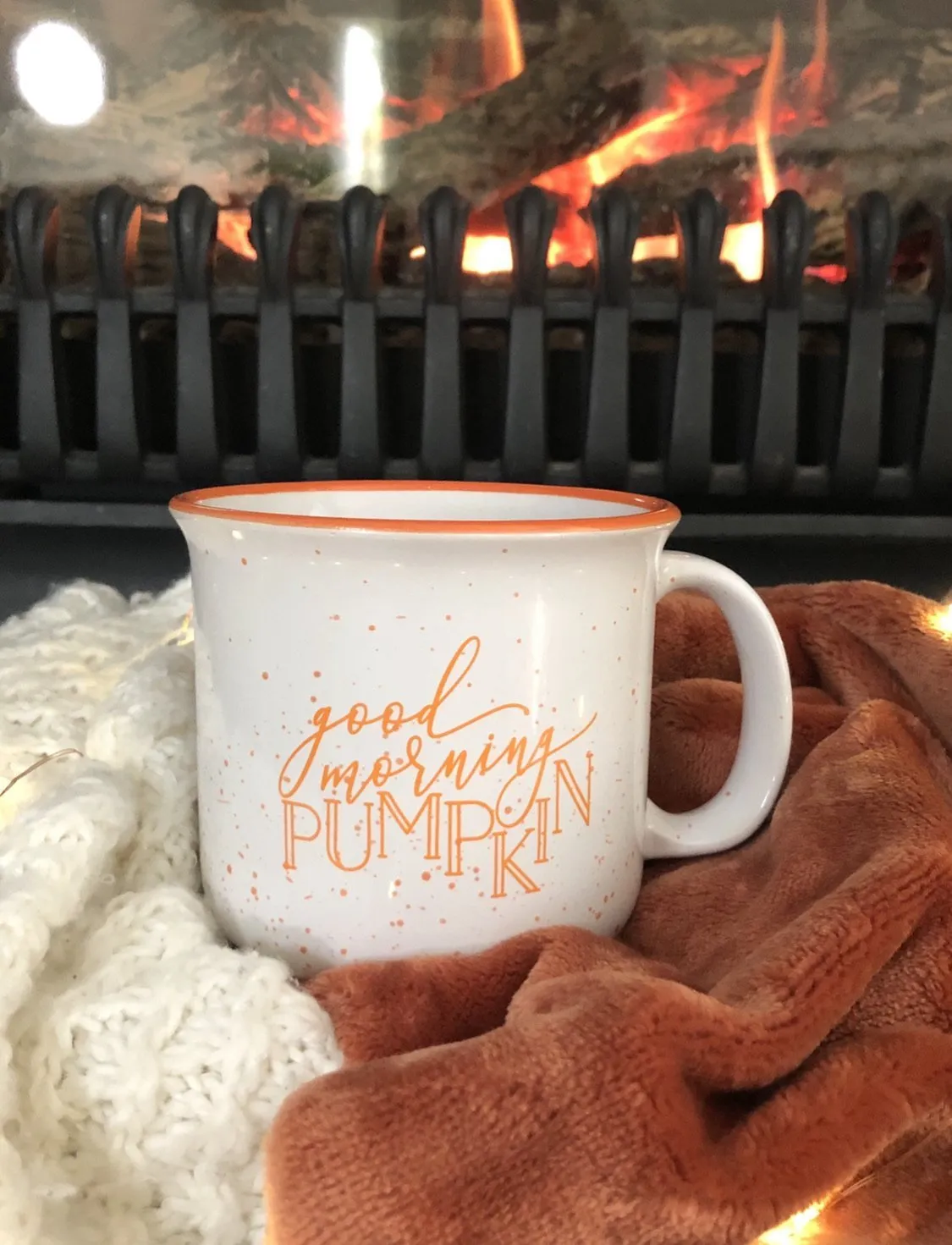 Good Morning Pumpkin Campfire Mug - White Version