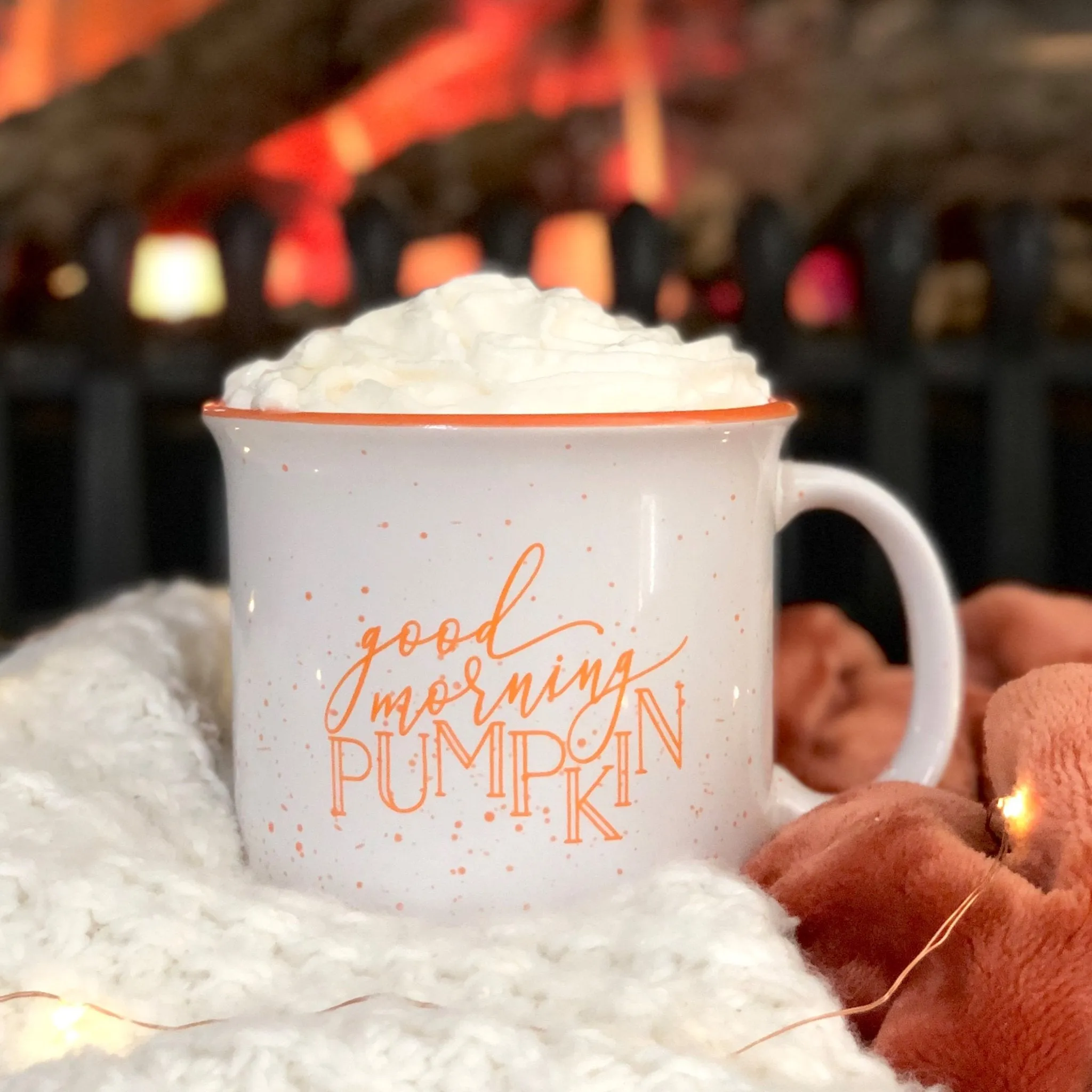 Good Morning Pumpkin Campfire Mug - White Version