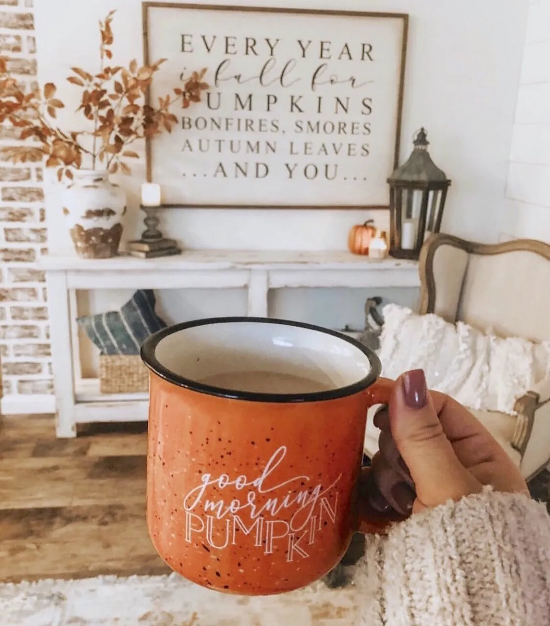 Good Morning Pumpkin Campfire Mug - White Version