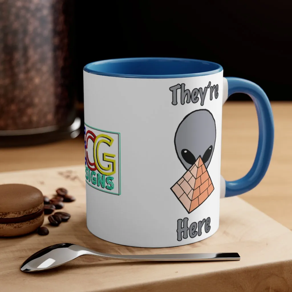 Gray Alien Pyramid Accent Coffee Mug, 11oz