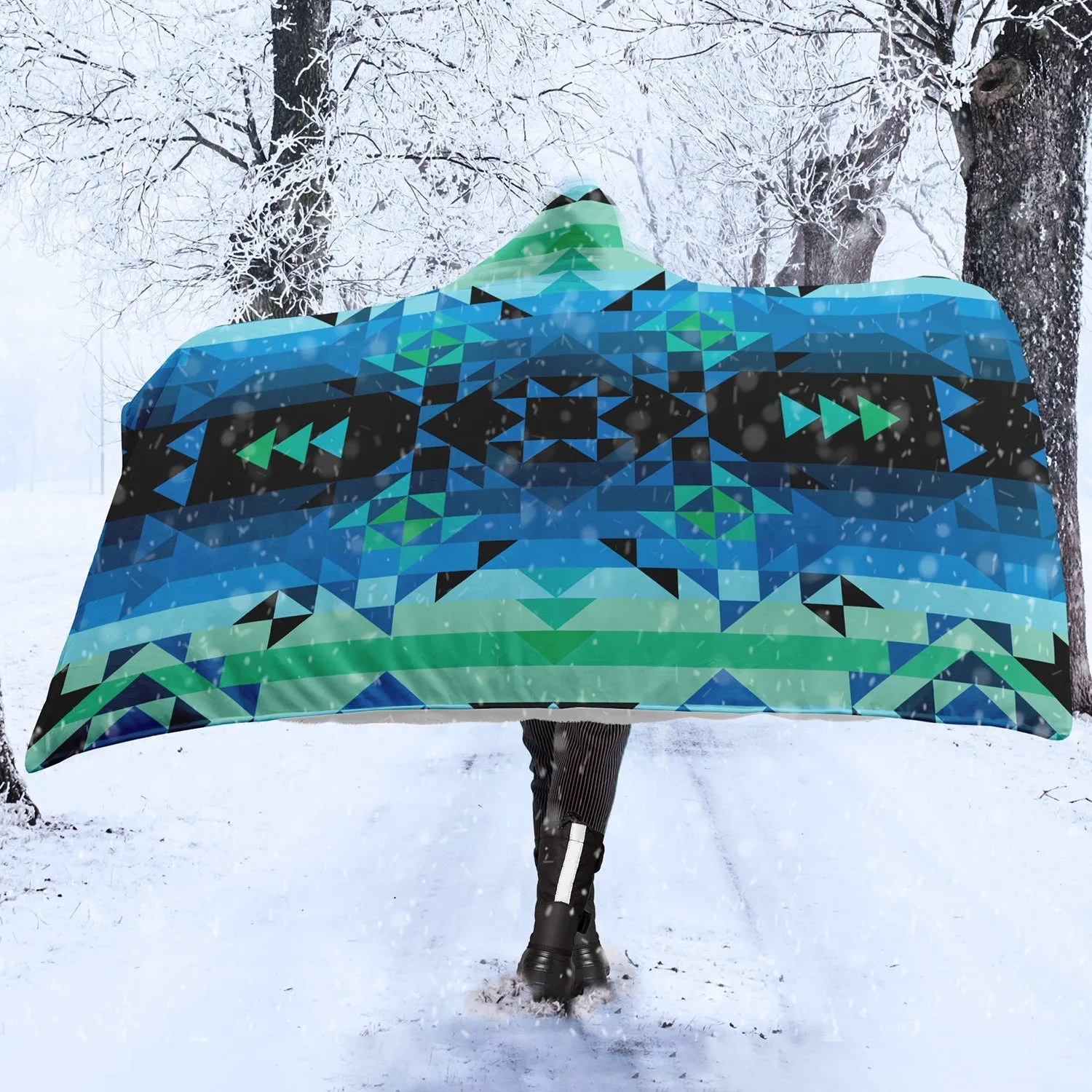 Green Star Hooded Blanket