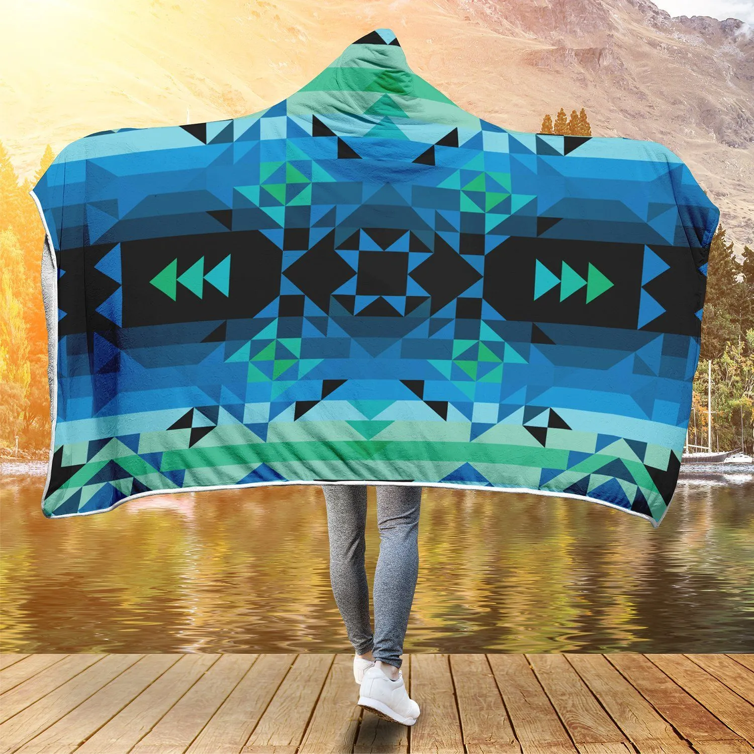 Green Star Hooded Blanket