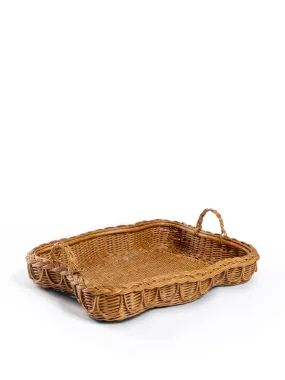 Hadley scalloped rattan tray