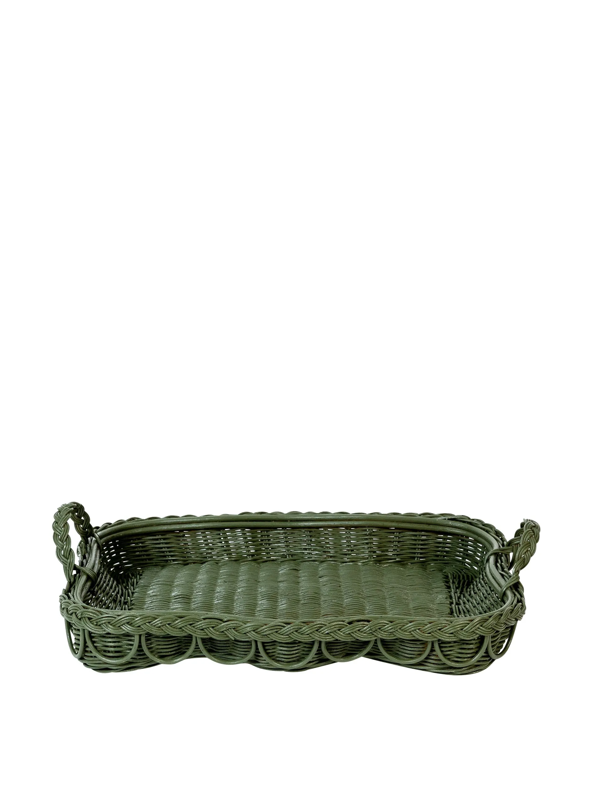 Hadley scalloped rattan tray