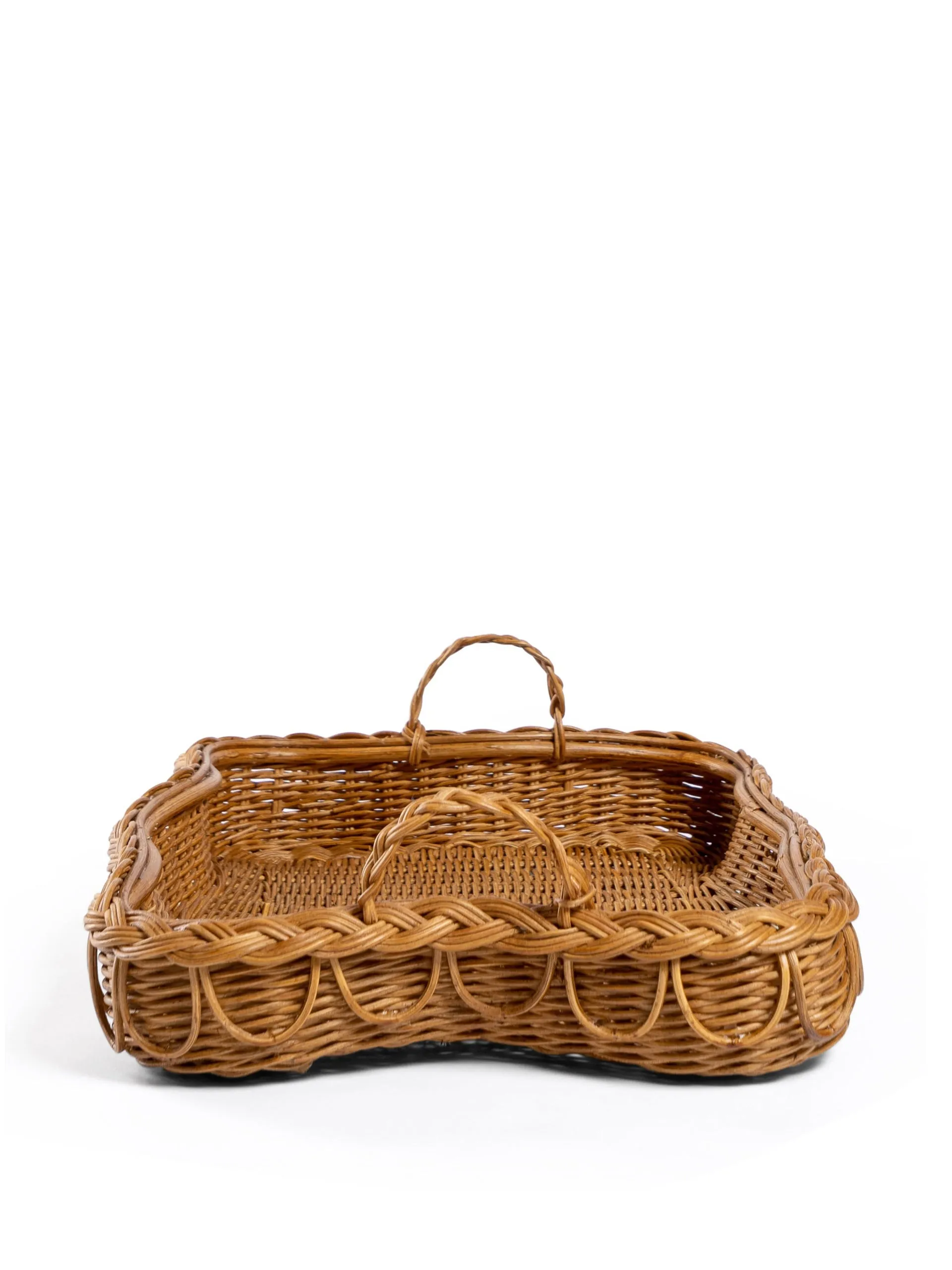 Hadley scalloped rattan tray