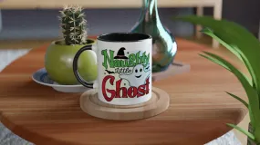 halloween naughty little ghost mug, halloween gifts,ceramic mug , ceramic ghost ,11oz coffee mug ,handmade mug gifts ,halloween mug