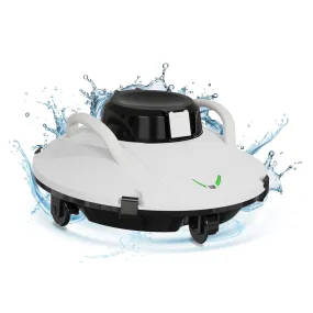 HAVAI Cordless Pool Cleaner - 30W Power, Dual Motor, 4-Wheel Robotic Pool Vacuum with Bottom Scrapers - Ideal for Cleaning Pool Floors and Removing Dirt Easily, 1 Year Warranty