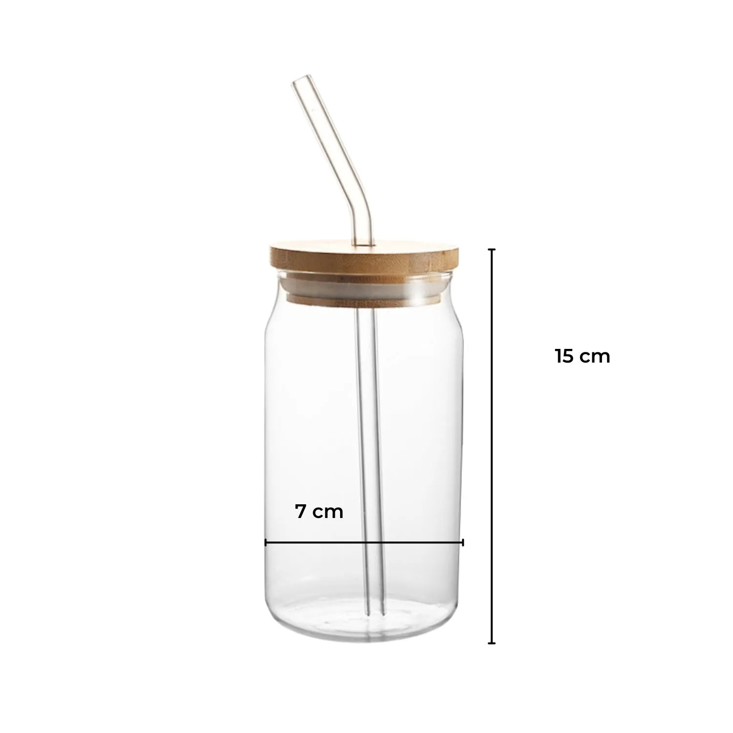 Heat Resistant Clear Glasses Set with Bamboo Lids & Straws 16oz GOMINIMO