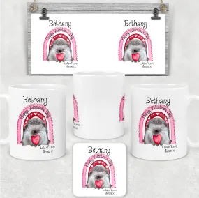 Hedgehug Valentine's Day Personalised Mug and Coaster Set