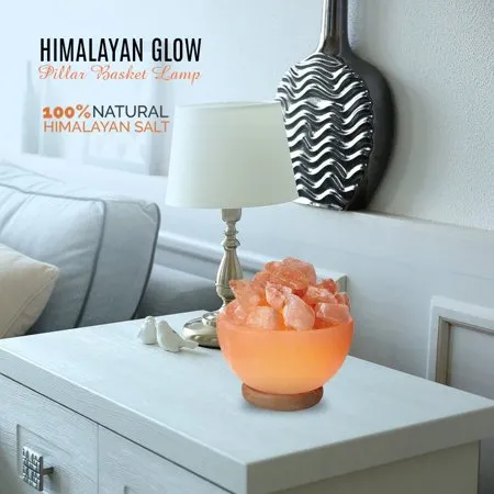 Himalayan Glow Ionic Pink Salt Hand Carved Crystal Bowl Lamp