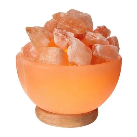 Himalayan Glow Ionic Pink Salt Hand Carved Crystal Bowl Lamp