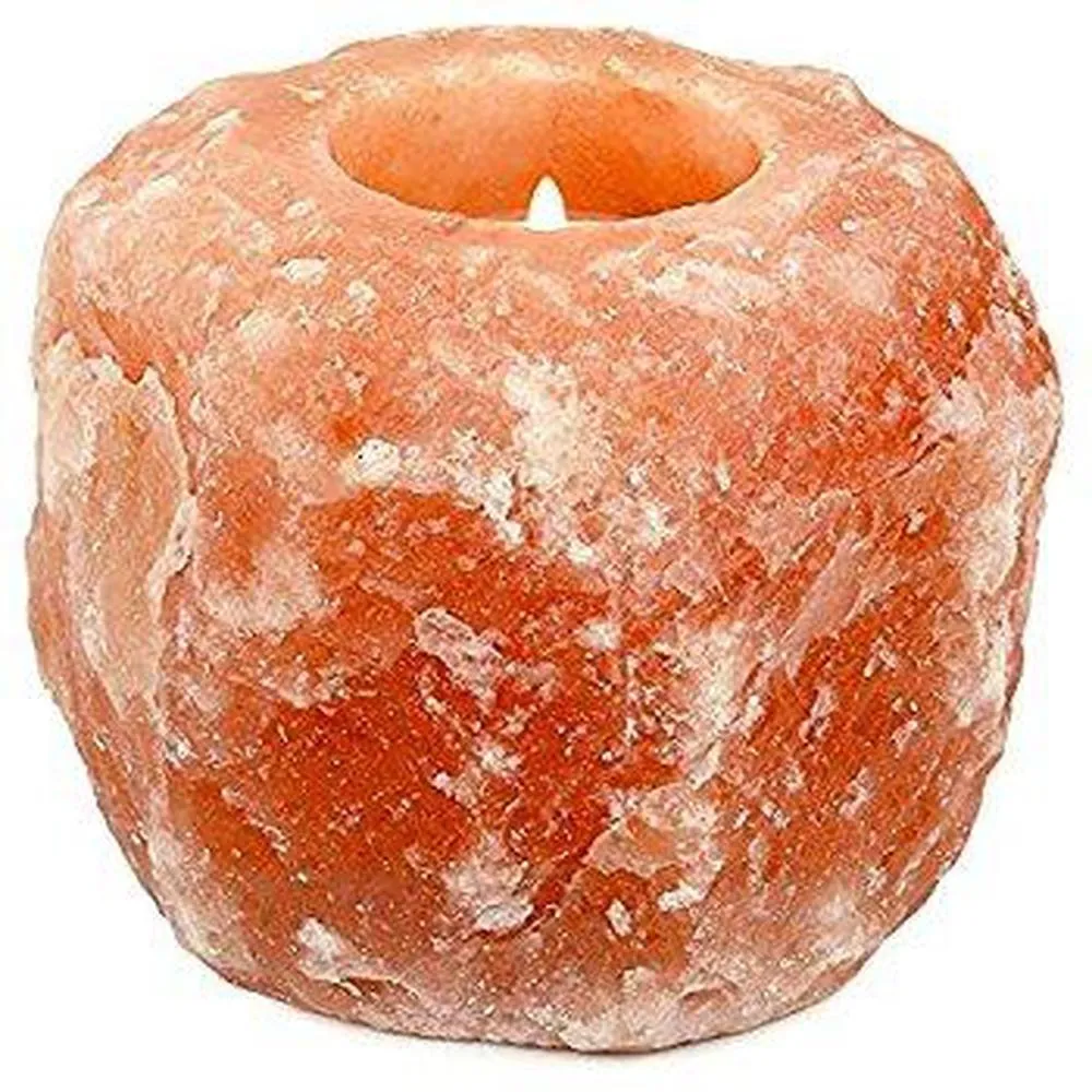 Himalayan Pink Salt Candleholder - Carved Shape Crystal Rock