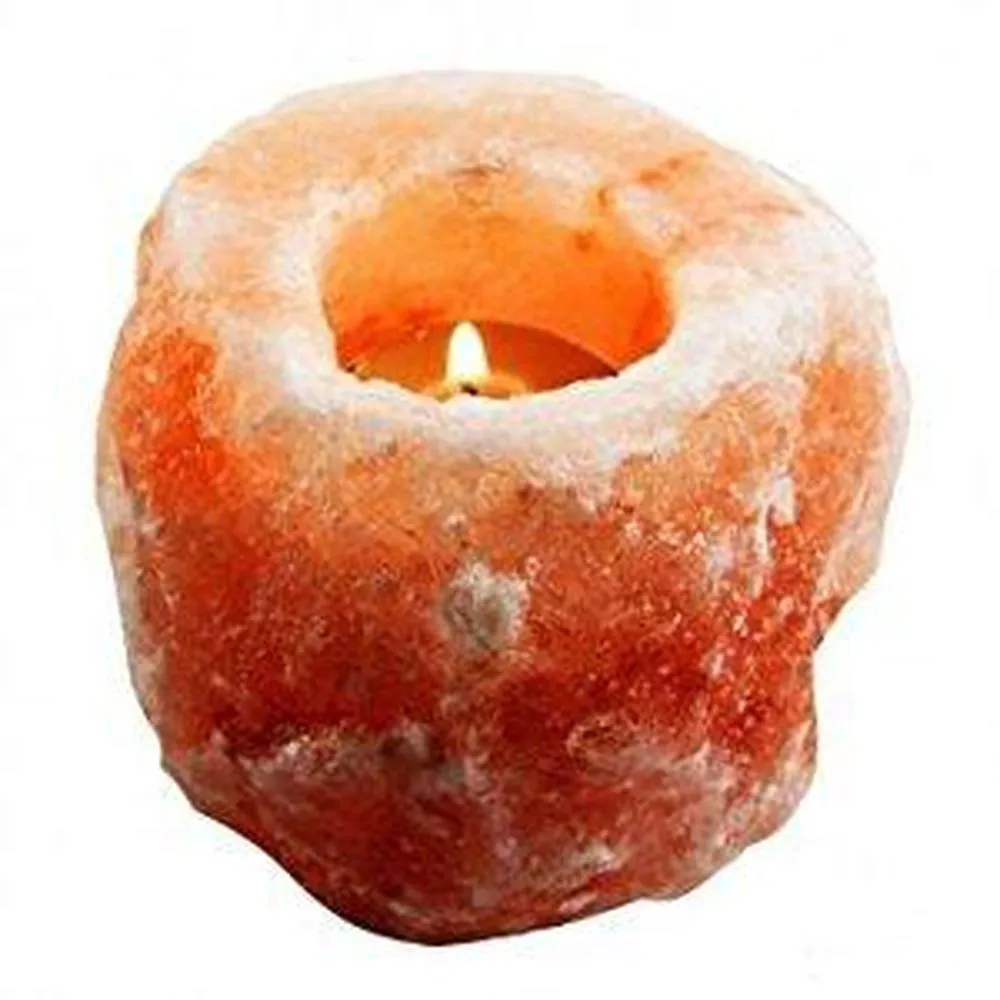 Himalayan Pink Salt Candleholder - Carved Shape Crystal Rock