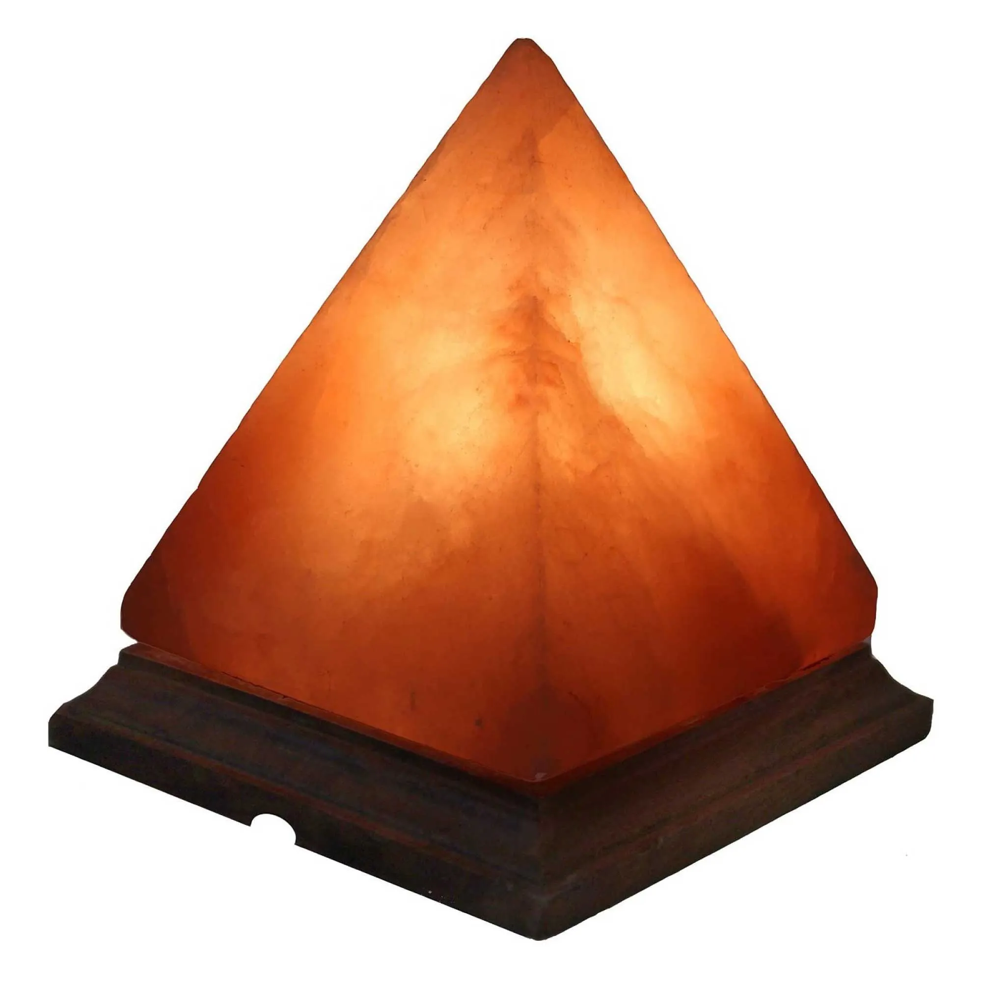 Himalayan Pink Salt Lamp - 12V 12W Pyramid Triangle Shape Carved Crystal Rock