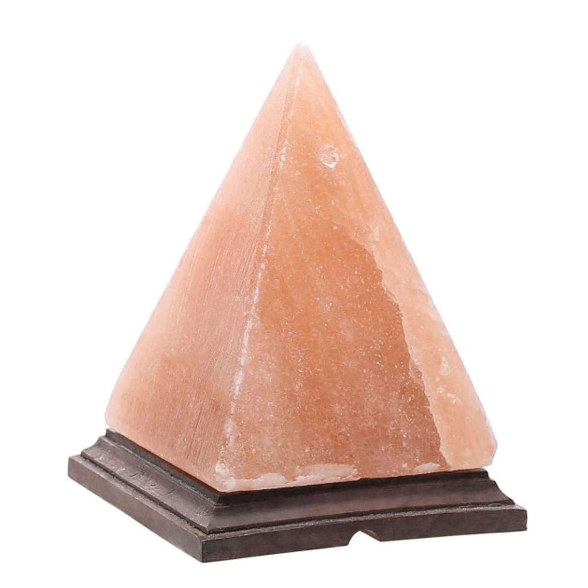 Himalayan Pink Salt Lamp - 12V 12W Pyramid Triangle Shape Carved Crystal Rock