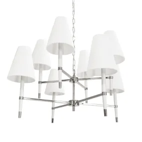 Hines White & Nickel Chandelier by Worlds Away