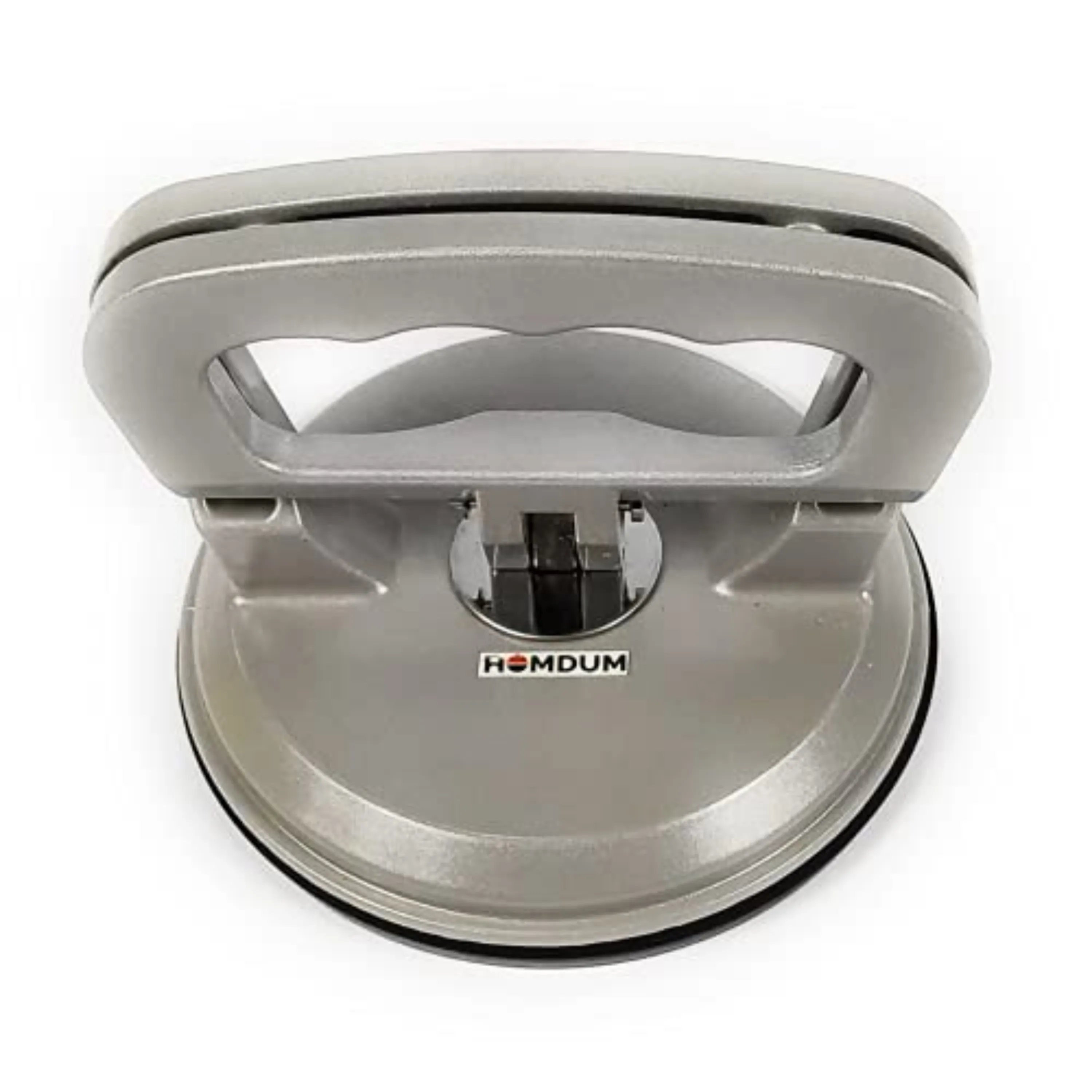 Homdum Aluminum 4.8” Lifting Suction Cup Hanbon Plate Single/One Handle Locking (1 claw) Sucker Flat Gripper for Lifting Mirror/Tiles/Granite slab, Heavy Duty Glass Lifter/car Dent Puller.