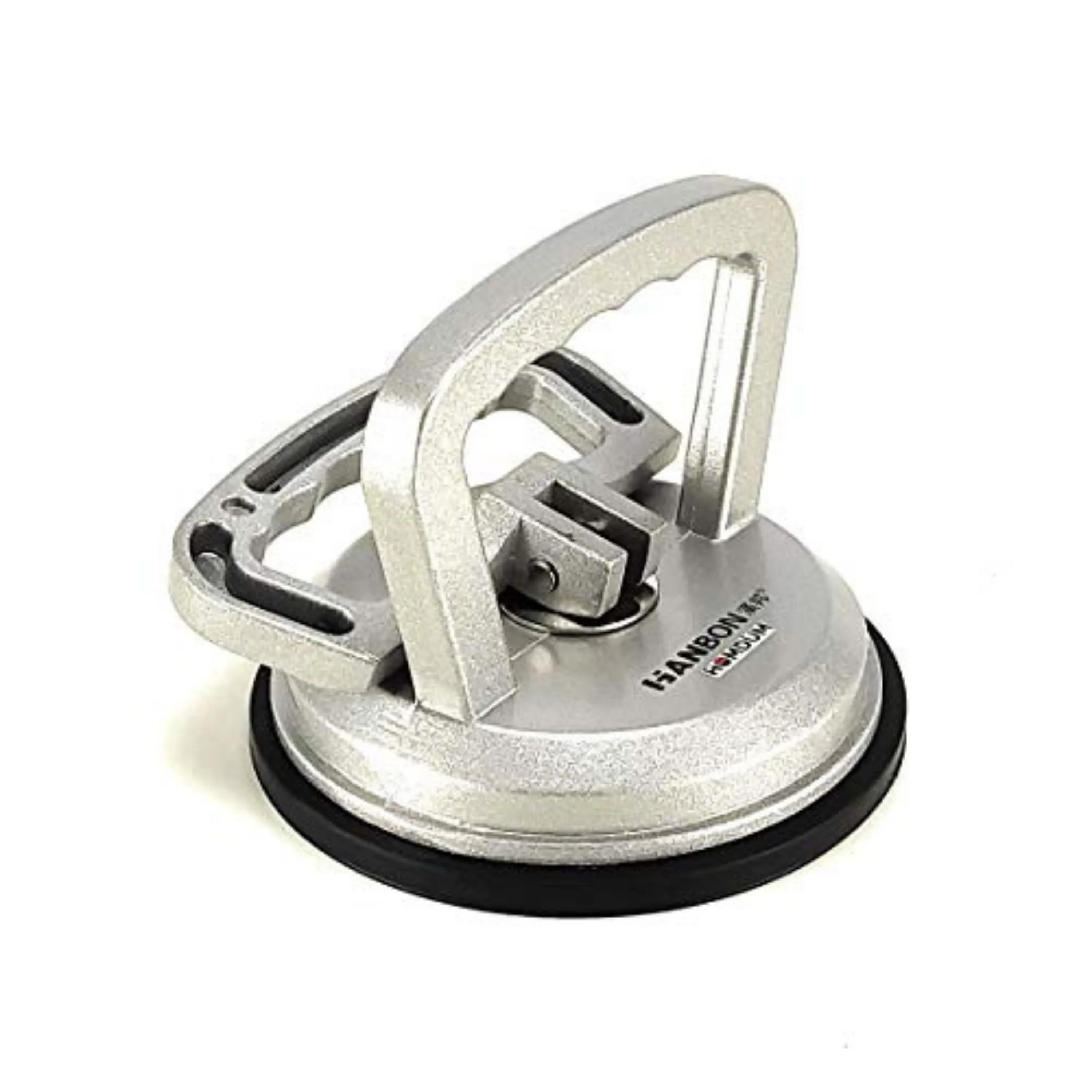 Homdum Aluminum 4.8” Lifting Suction Cup Hanbon Plate Single/One Handle Locking (1 claw) Sucker Flat Gripper for Lifting Mirror/Tiles/Granite slab, Heavy Duty Glass Lifter/car Dent Puller.