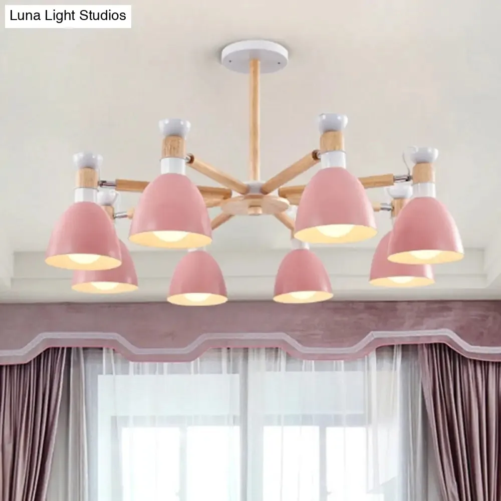 Horn-shaped Macaroon Chandelier: Elegant Metal Pendant for Living Room Décor