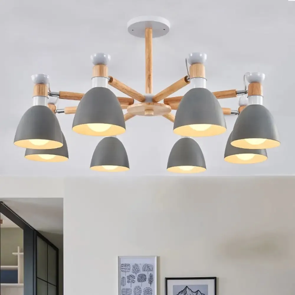 Horn-shaped Macaroon Chandelier: Elegant Metal Pendant for Living Room Décor