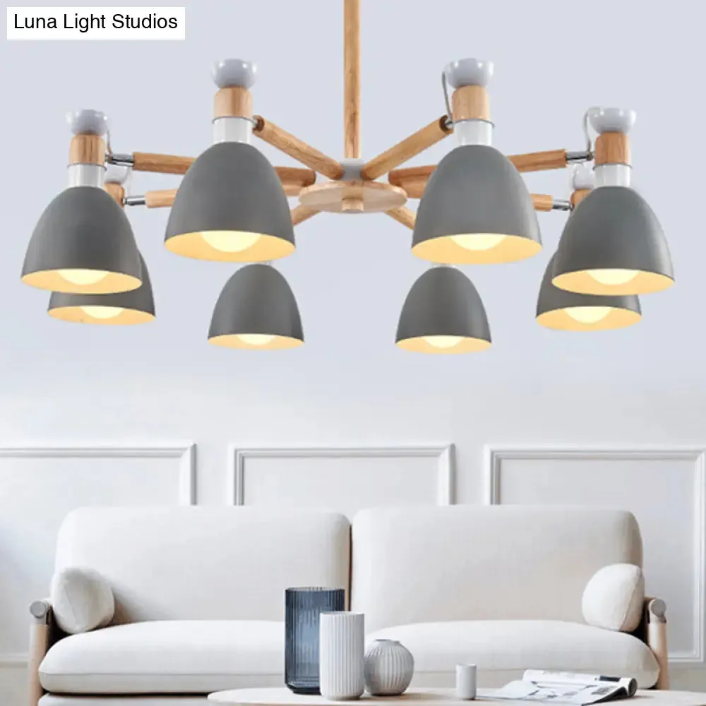 Horn-shaped Macaroon Chandelier: Elegant Metal Pendant for Living Room Décor