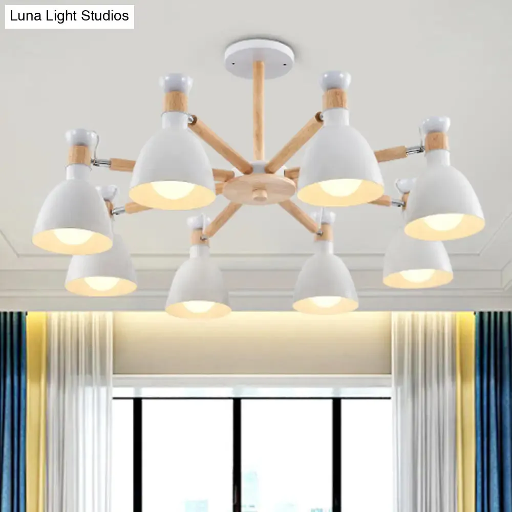 Horn-shaped Macaroon Chandelier: Elegant Metal Pendant for Living Room Décor