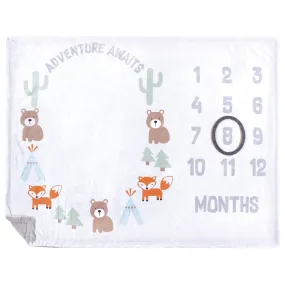 Hudson Baby Plush Holiday and Milestone Blanket, Adventure Awaits