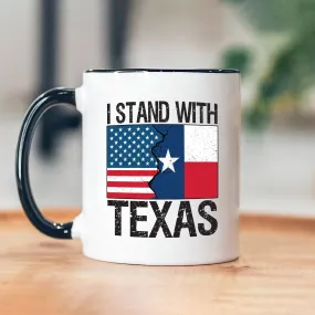 I Stand with Texas Coffee Mug, Support Texas Mug, Barbed Wire Patriotic Cup, Come and Take It Texas Flag Mug, Texas Border Coffee Cup