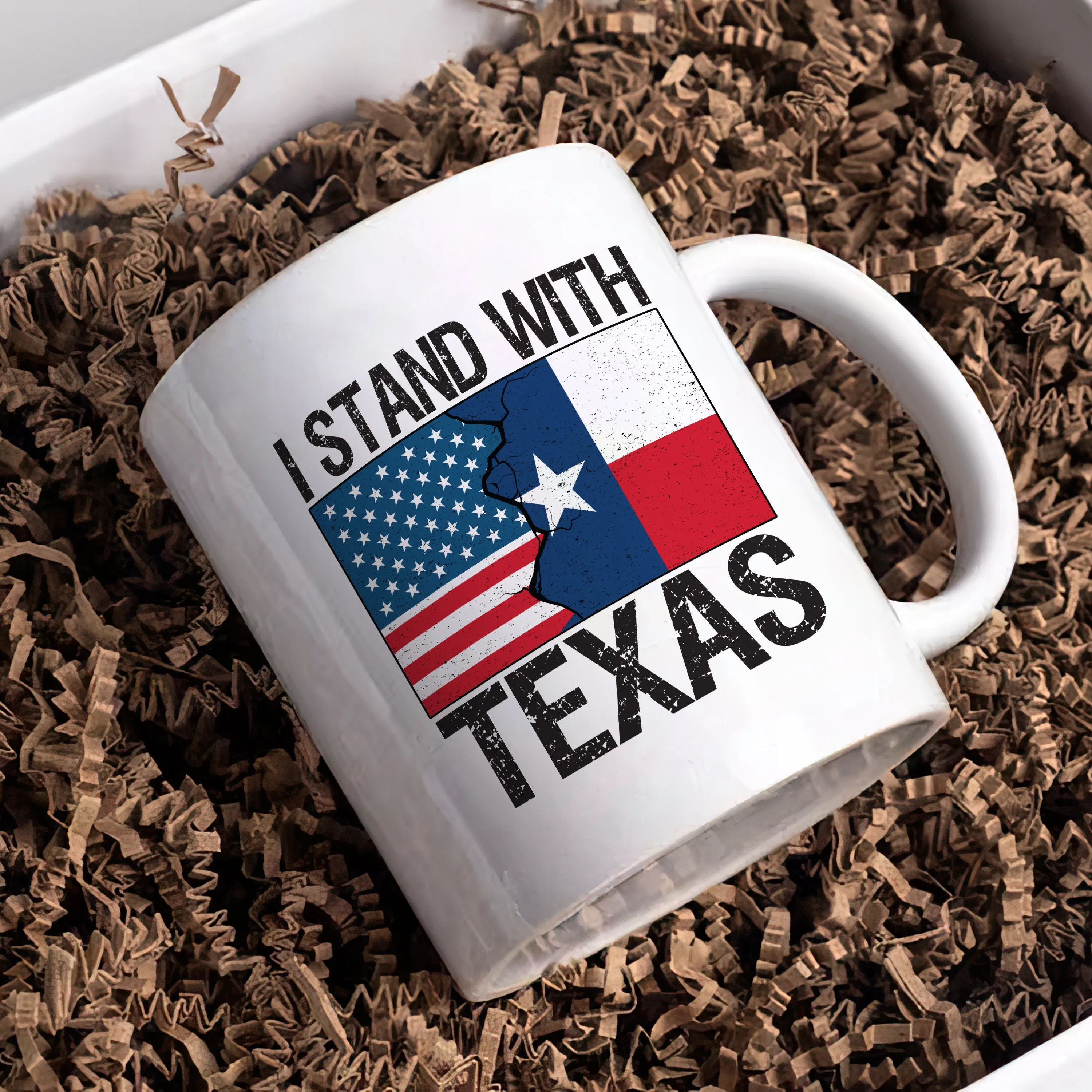 I Stand with Texas Coffee Mug, Support Texas Mug, Barbed Wire Patriotic Cup, Come and Take It Texas Flag Mug, Texas Border Coffee Cup