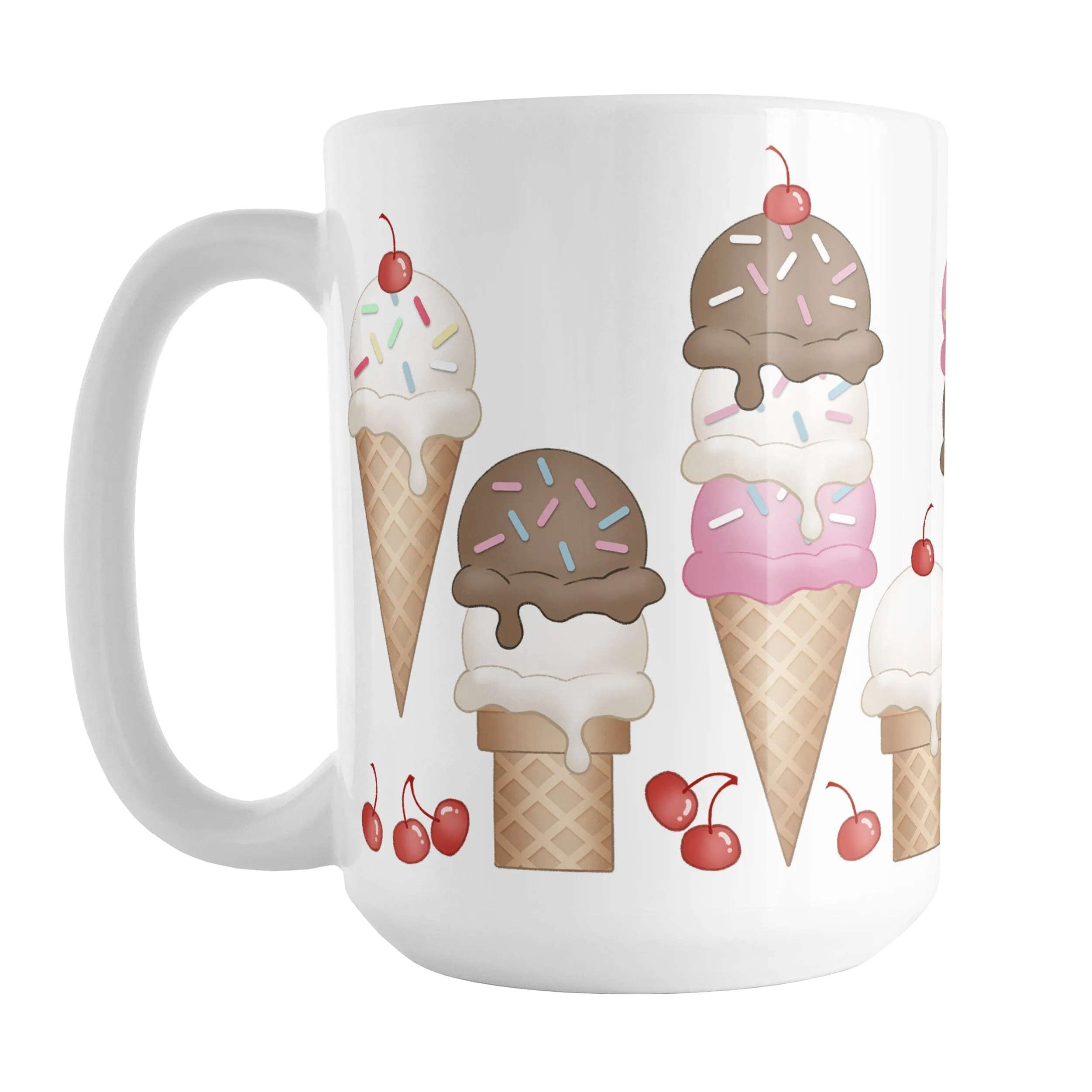 Ice Cream Cones and Cherries Mug