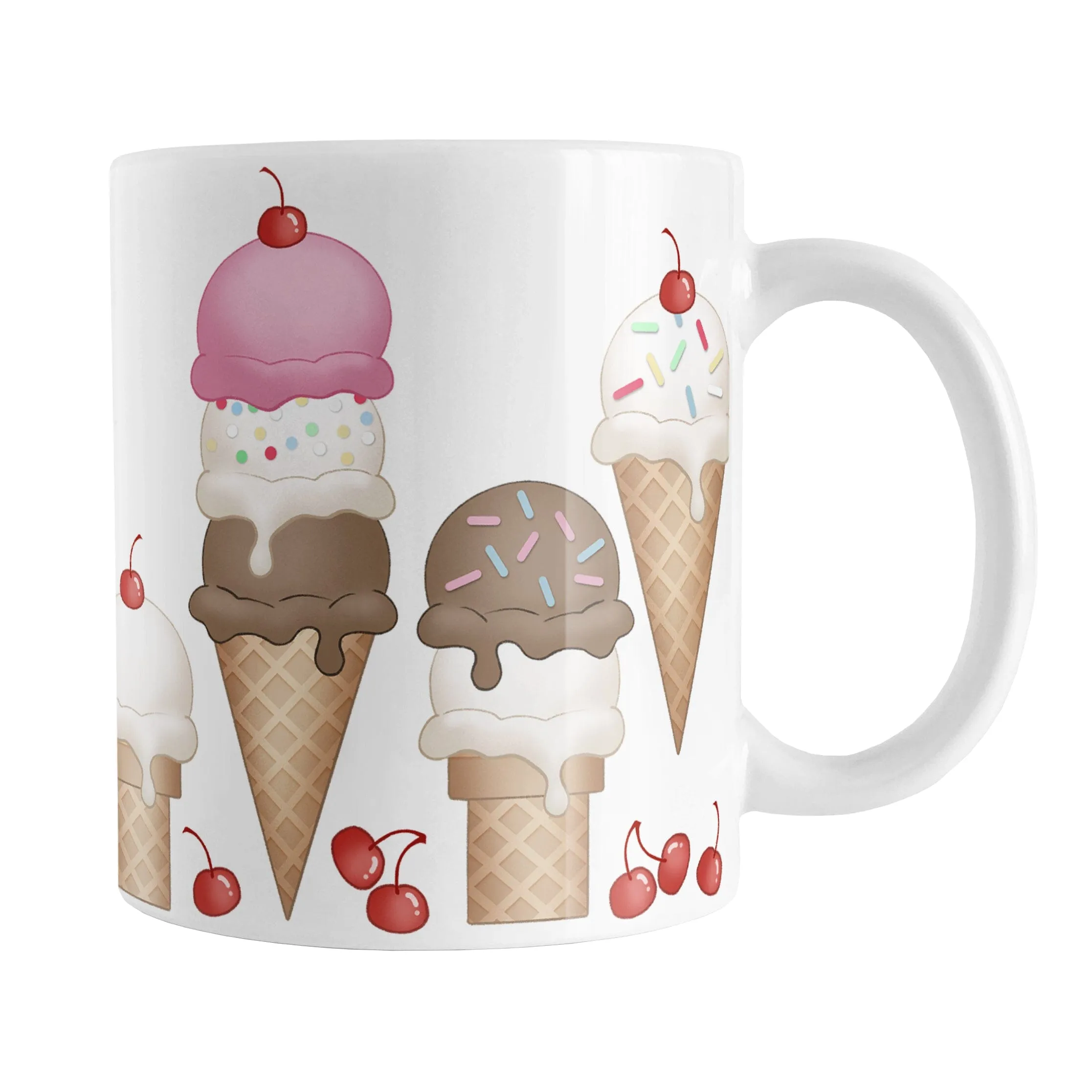 Ice Cream Cones and Cherries Mug