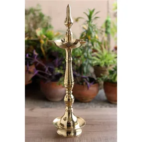 Indian Art Villa Pure Brass Stand/Pillar Diya/Deepak/Lamp/Lantern With Dome Design, Pooja, Home Decor & Diwali Gift Item