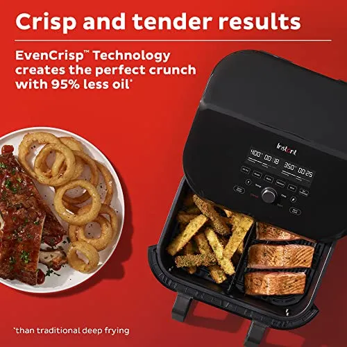 Instant Vortex 9 Quart VersaZone 8-in-1 Air Fryer with Dual Basket Option, From the Makers of Instant Pot with EvenCrisp Technology, Nonstick and Dishwasher-Safe Basket, App With Over 100 Recipes