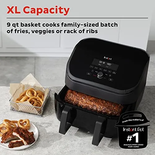 Instant Vortex 9 Quart VersaZone 8-in-1 Air Fryer with Dual Basket Option, From the Makers of Instant Pot with EvenCrisp Technology, Nonstick and Dishwasher-Safe Basket, App With Over 100 Recipes