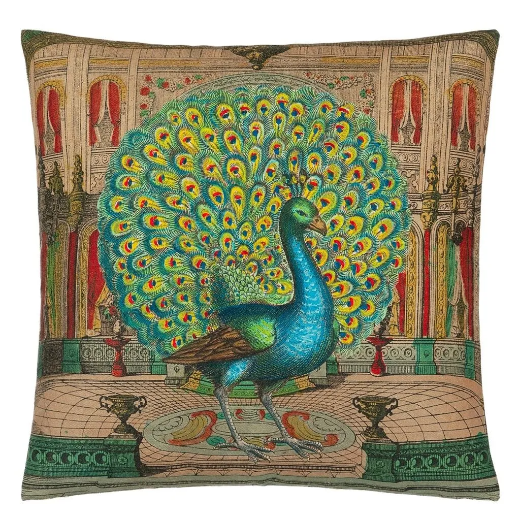 John Derian Peacock Emerald Decorative Pillow